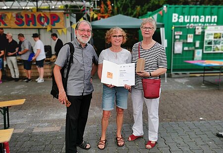 vom Kidical Mass Orgateam: Bernd Weber-Aderhold, ADFC, Mathilde Dahlmann und Annegret Neumann, beide Kinderschutzbund